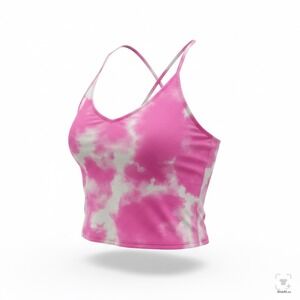 Coral Reef Women XL Pink Tie Dye Adjustable Strap V-Neck Cropped Swim Bikini Top